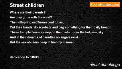 nimal dunuhinga - Street children