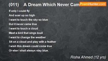 Risha Ahmed (12 yrs) - (011)    A Dream Which Never Came True