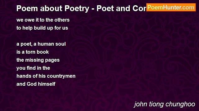 john tiong chunghoo - Poem about Poetry - Poet and Comments