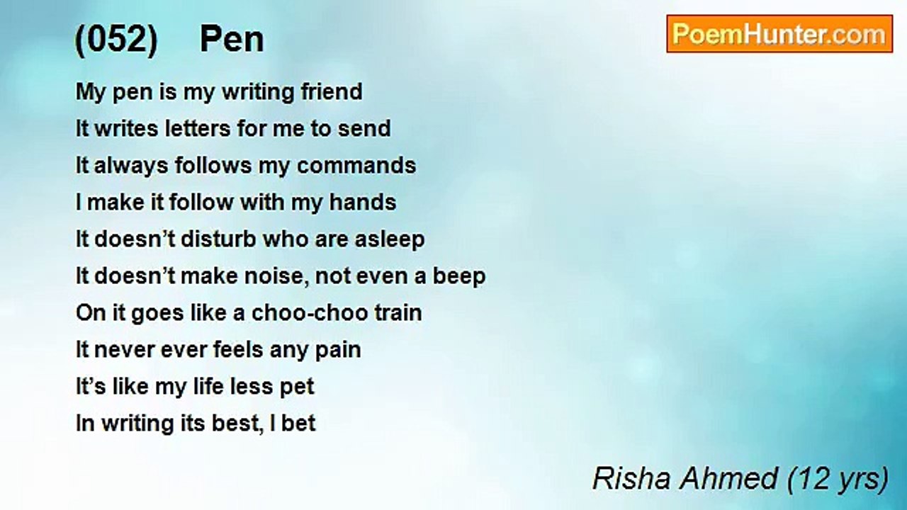 Risha Ahmed (12 yrs) - (052)    Pen