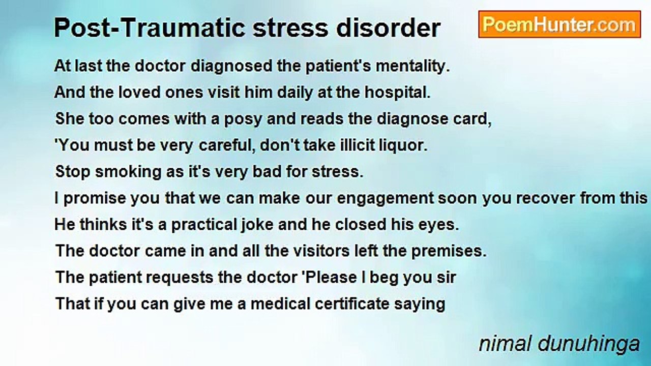 nimal dunuhinga - Post-Traumatic stress disorder