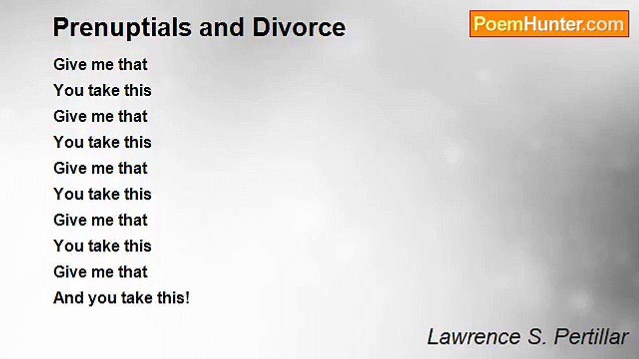 Lawrence S. Pertillar - Prenuptials and Divorce