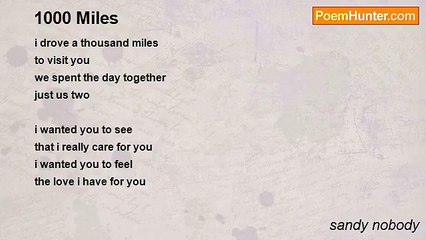 sandy nobody - 1000 Miles