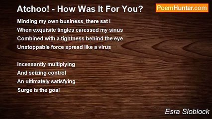 Esra Sloblock - Atchoo! - How Was It For You?