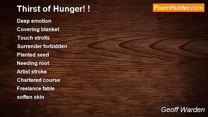 Geoff Warden - Thirst of Hunger! !