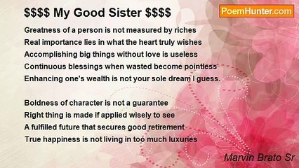 Marvin Brato Sr - $$$$ My Good Sister $$$$