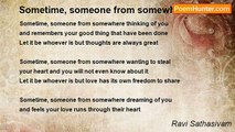 Ravi Sathasivam - Sometime, someone from somewhere......
