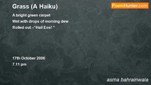 asma bahrainwala - Grass (A Haiku)