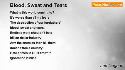 Lee Degnan - Blood, Sweat and Tears