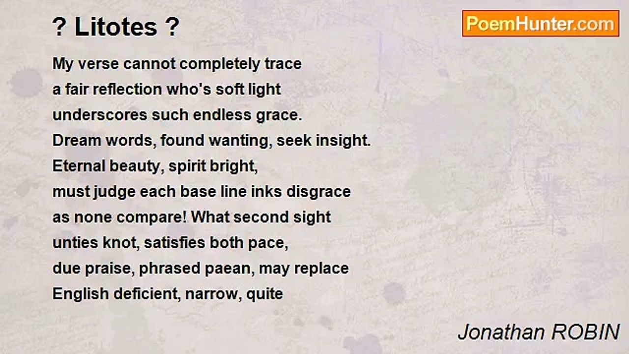 Jonathan ROBIN - ? Litotes ?