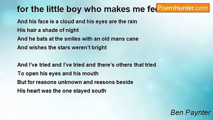 Ben Paynter - for the little boy who makes me feel old