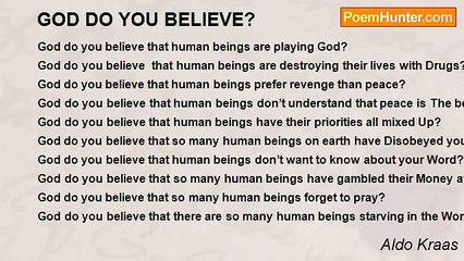 Aldo Kraas - GOD DO YOU BELIEVE?