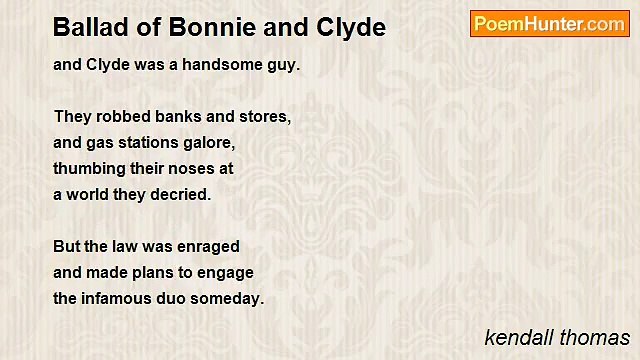 kendall thomas - Ballad of Bonnie and Clyde