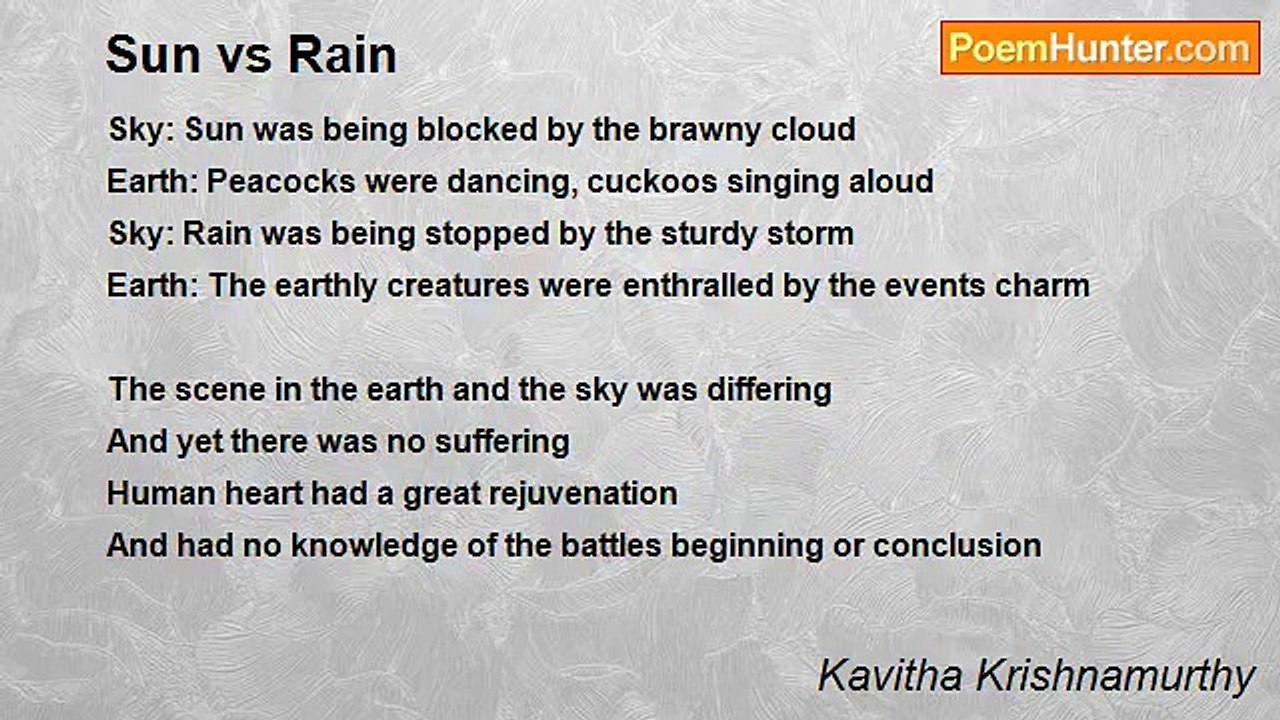 Kavitha Krishnamurthy - Sun vs Rain