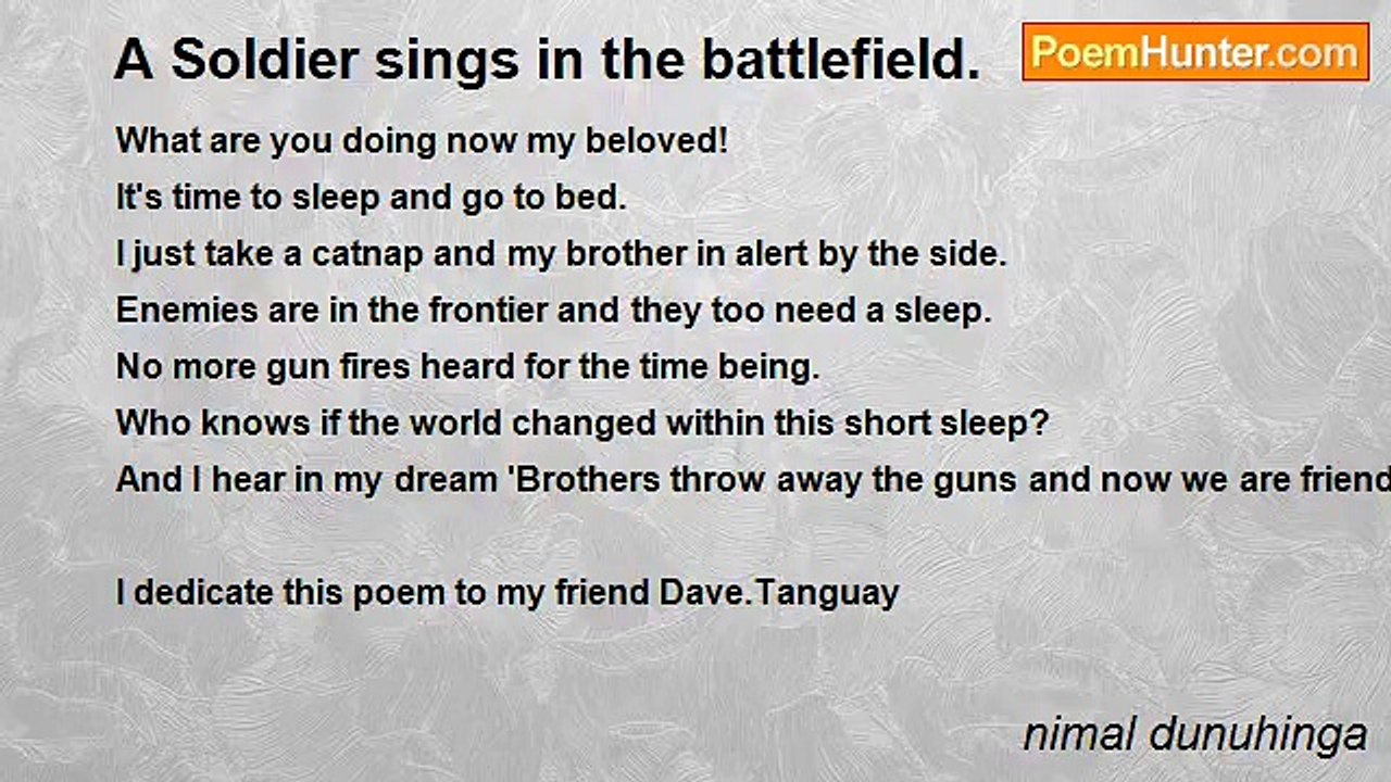 nimal dunuhinga - A Soldier sings in the battle...