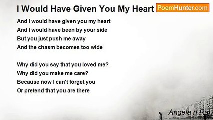 Angela n Raj - I Would Have Given You My Heart