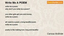 Carissa McBride - Write Me A POEM