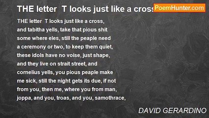 DAVID GERARDINO - THE letter  T looks just like a cross