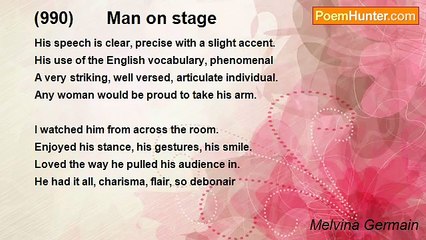 Melvina Germain - (990)       Man on stage