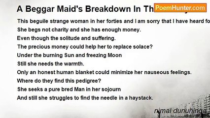 nimal dunuhinga - A Beggar Maid's Breakdown In The Life Cycle