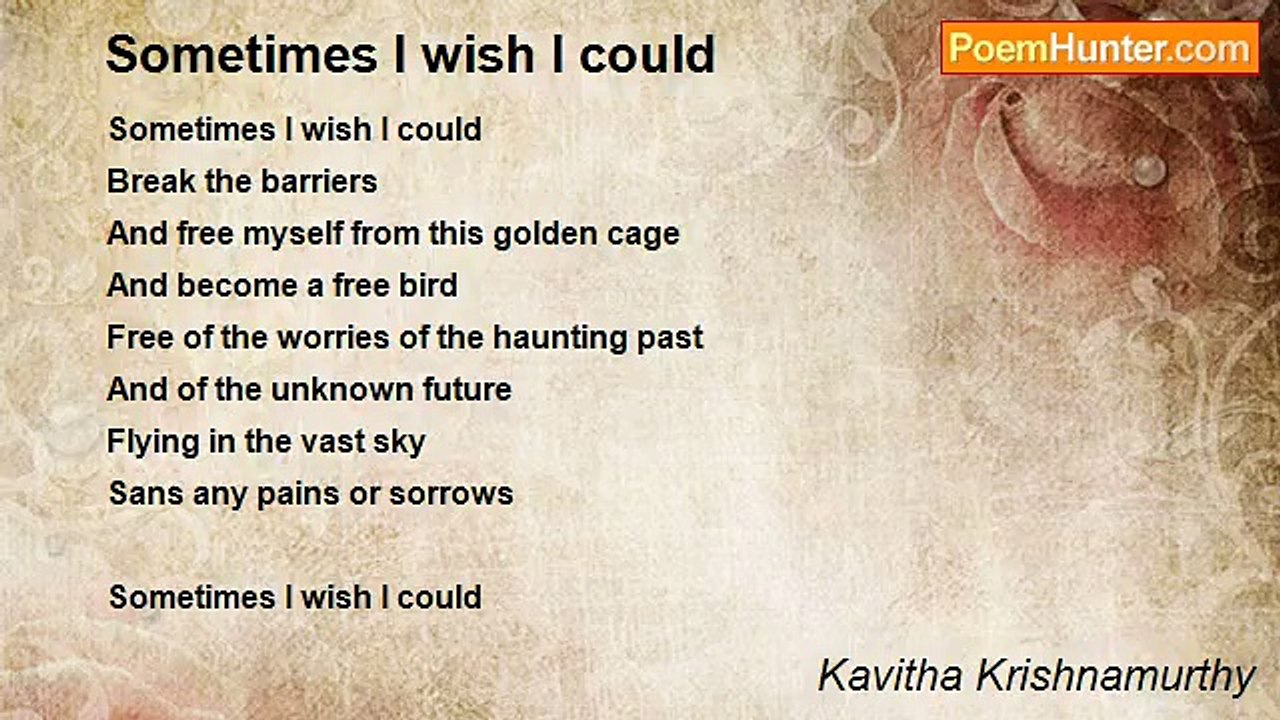 Kavitha Krishnamurthy - Sometimes I wish I could