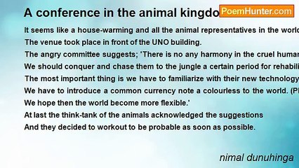nimal dunuhinga - A conference in the animal kingdom