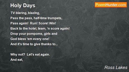 Ross Lakes - Holy Days