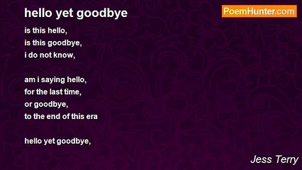 Jess Terry - hello yet goodbye