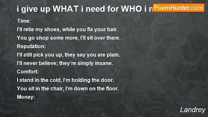 Landrey - Giving Up on Who I Need for What I Want ✨