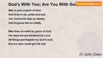 Dr John Celes - God’s With You; Are You With God?