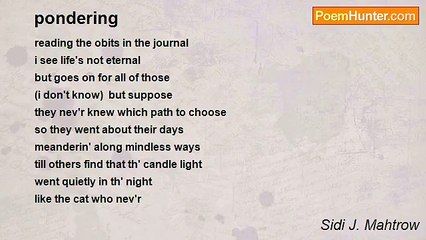 Sidi J. Mahtrow - pondering