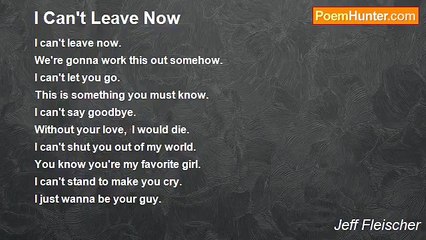 Jeff Fleischer - I Can't Leave Now
