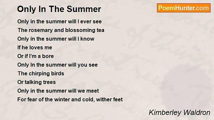 Kimberley Waldron - Only In The Summer