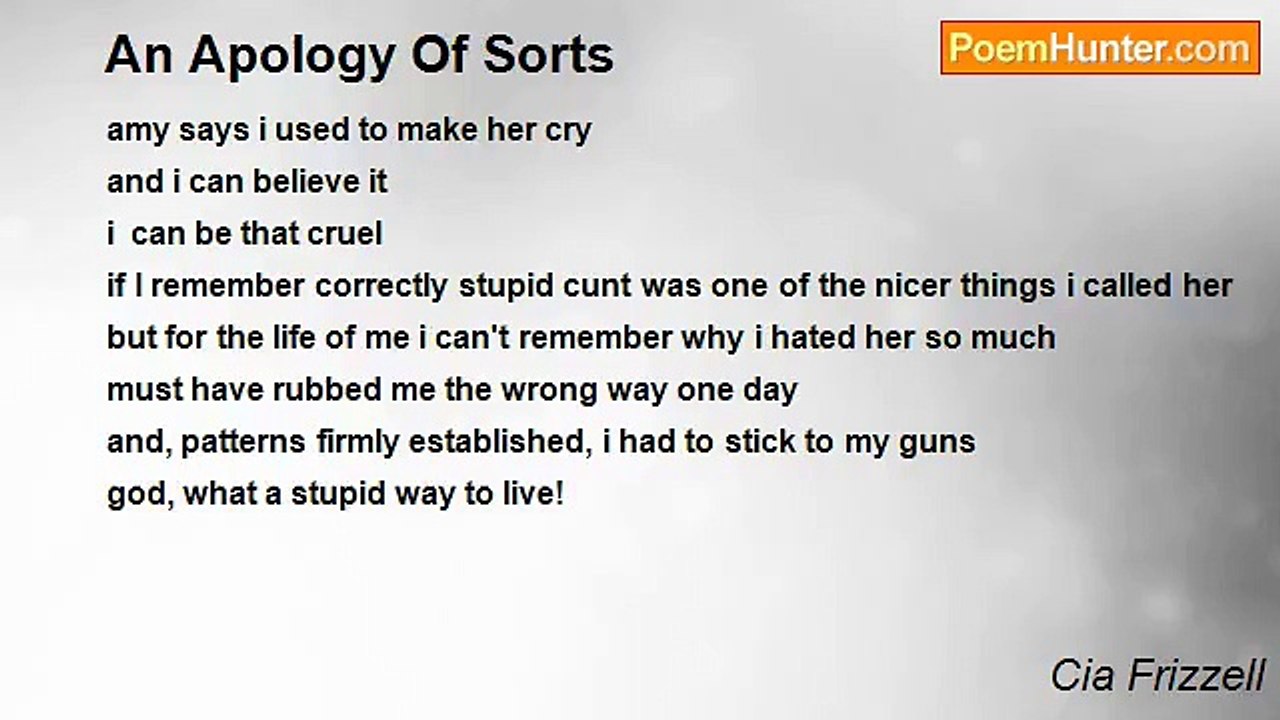 Cia Frizzell - An Apology Of Sorts