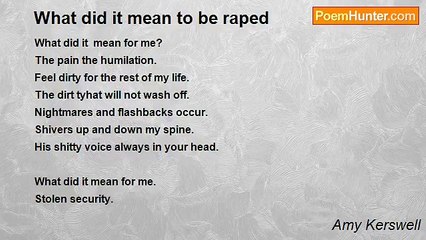 Amy Kerswell - What did it mean to be raped