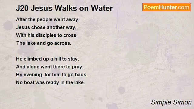 Simple Simon - J20 Jesus Walks on Water
