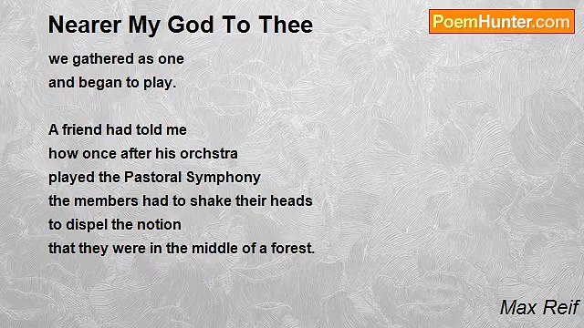 Max Reif - Nearer My God To Thee