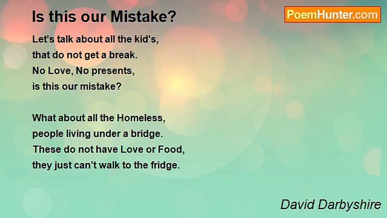 David Darbyshire - Is this our Mistake?