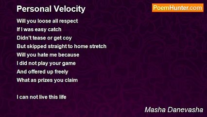Masha Danevasha - Personal Velocity