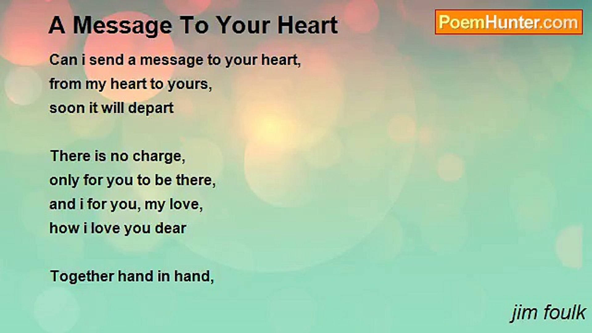 jim foulk - A Message To Your Heart