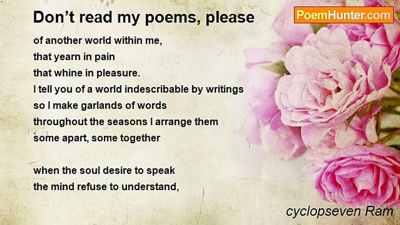 cyclopseven Ram - Don’t read my poems, please