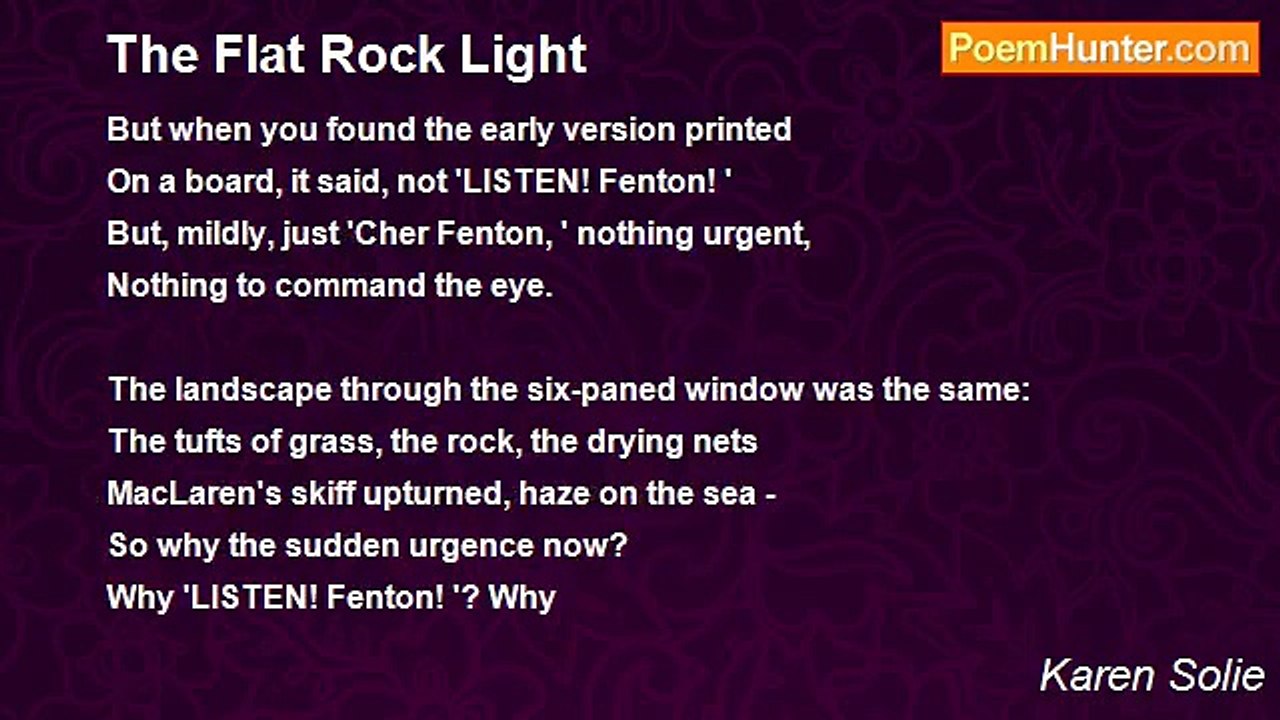 Karen Solie - The Flat Rock Light