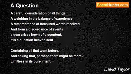 David Taylor - A Question