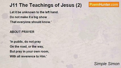 Simple Simon - J11 The Teachings of Jesus (2)