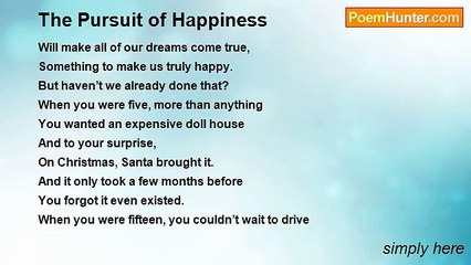 simply here - The Pursuit of Happiness