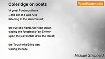 Michael Shepherd - Coleridge on poets