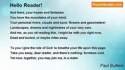 Paul Butters - Hello Reader!
