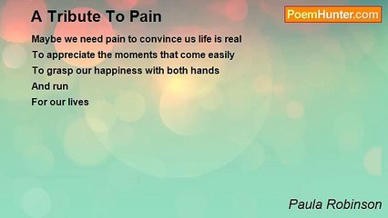 Paula Robinson - A Tribute To Pain