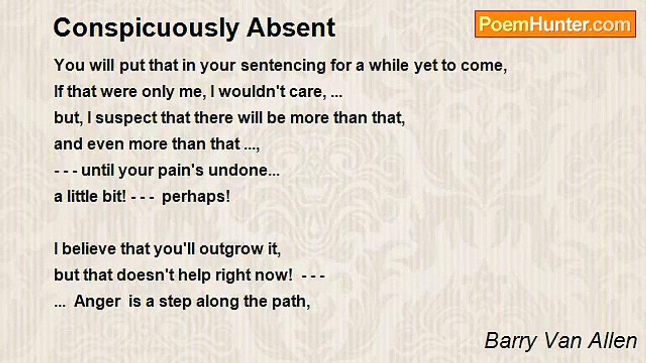 Barry Van Allen - Conspicuously Absent