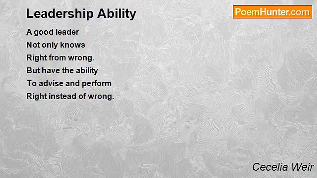 Cecelia Weir - Leadership Ability